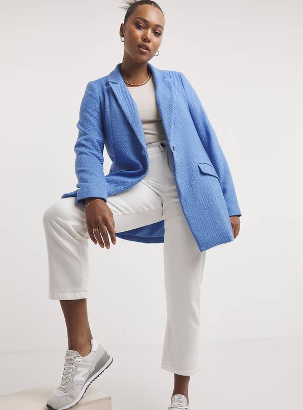 SIMPLY BE Blue Edge To Edge Boucle Blazer 20