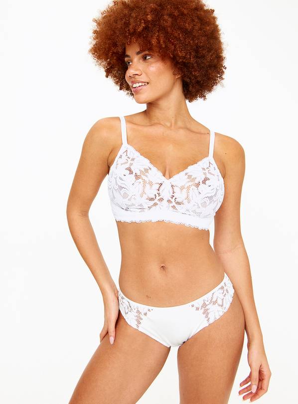Buy White Recycled Lace Full Cup Comfort Bra - 32F, Bras