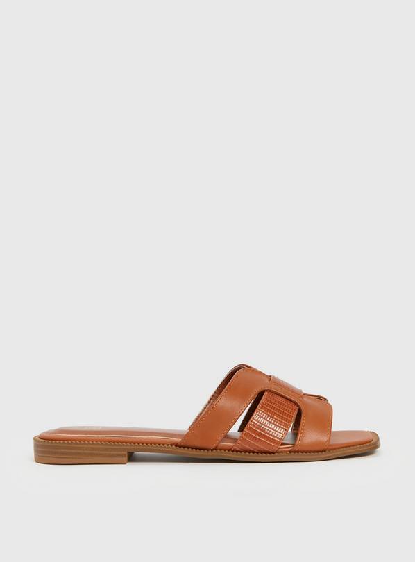 Buy Tan Retro Sliders 6 | Sandals | Argos