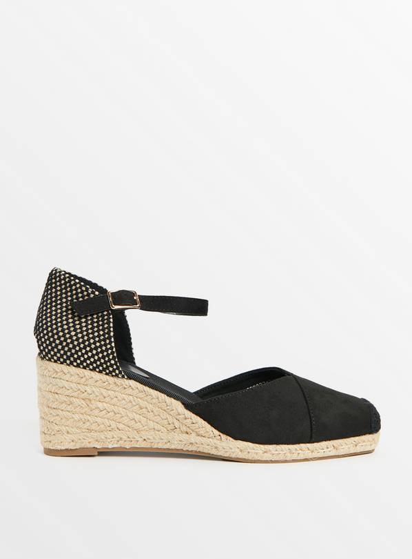 Buy Black Espadrille Wedge Sandals 4 | Sandals | Argos