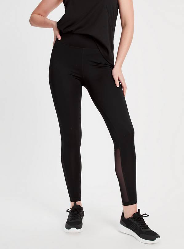 Ladies Shiny Tech Mesh Leggings black M - MERCHYOU