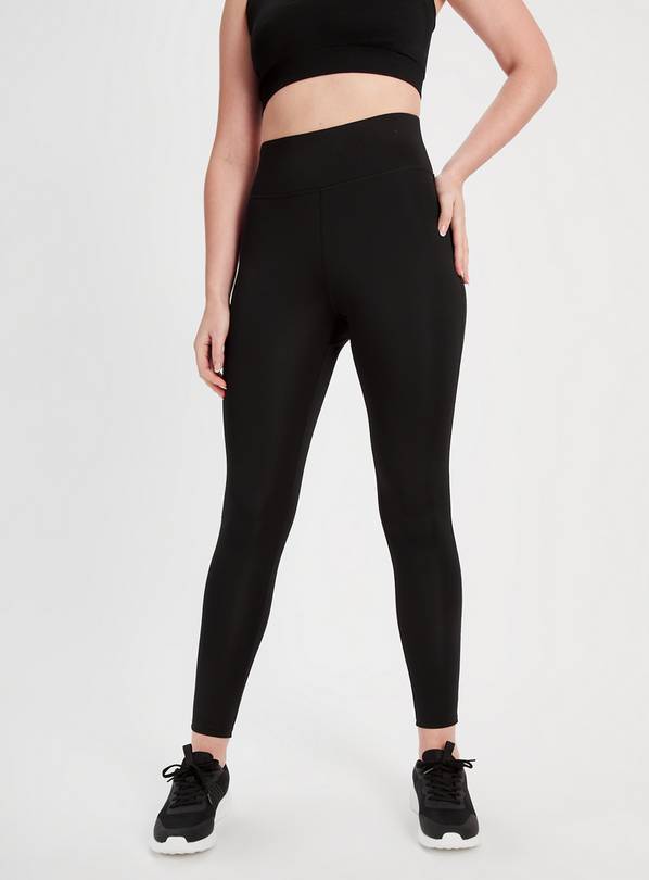 Active Plain Black Leggings  XL