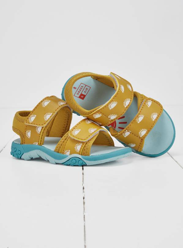 GRASS & AIR Kids Ochre Colour Changing Sandals 6 Infant