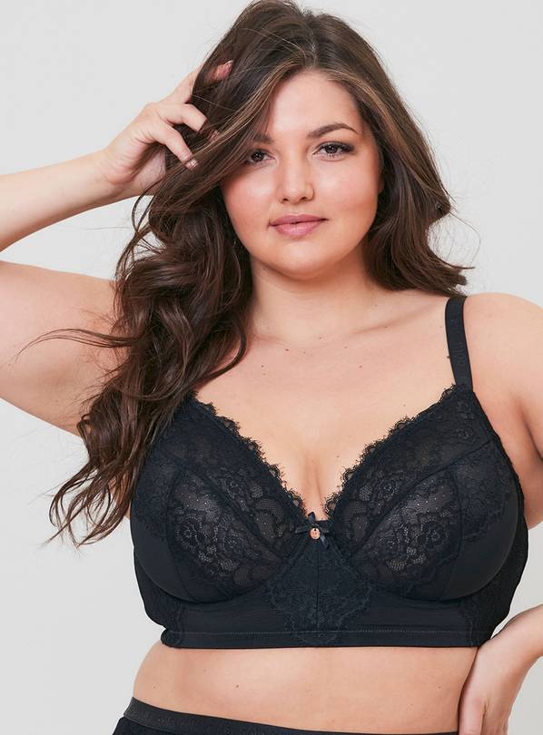 Buy OOLA LINGERIE Lace & Logo Longline Underwired Bra 38E | Bras | Argos