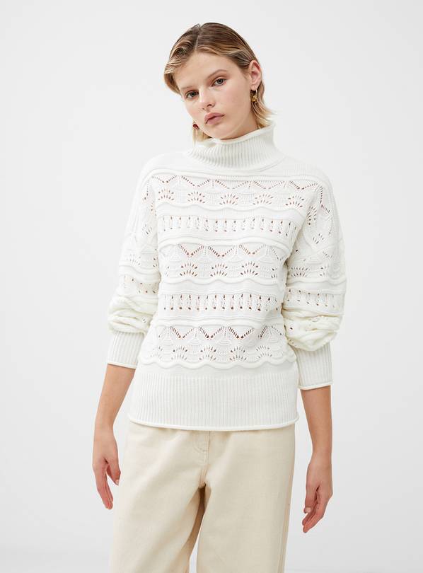 FRENCH CONNECTION Linney Stitch Ls High Neck Jumper XS