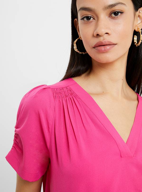 FRENCH CONNECTION Crepe Light V Neck Top L