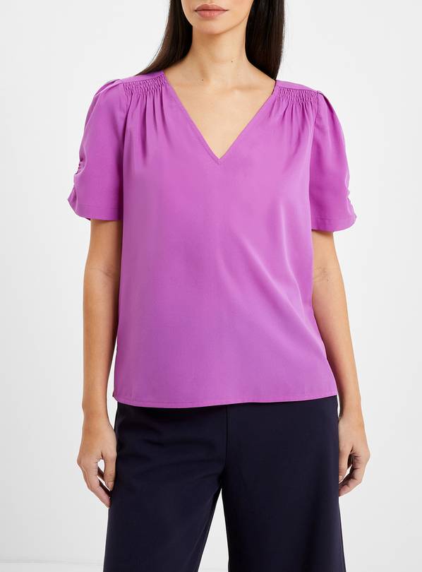 FRENCH CONNECTION Crepe Light V Neck Top XS