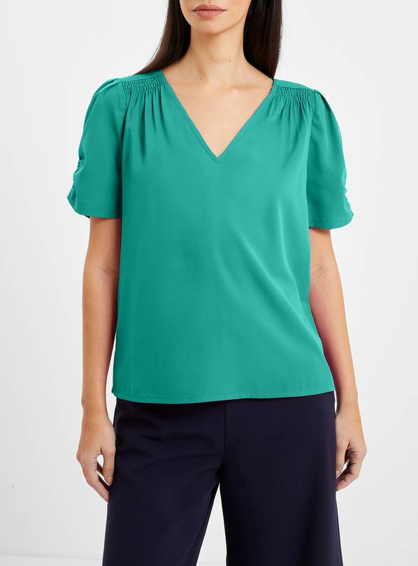 FRENCH CONNECTION Crepe Light V Neck Top M
