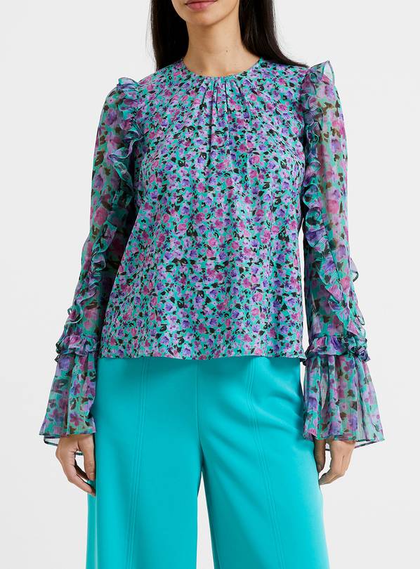 FRENCH CONNECTION Alezzia Ely Jacquard Mix Top S