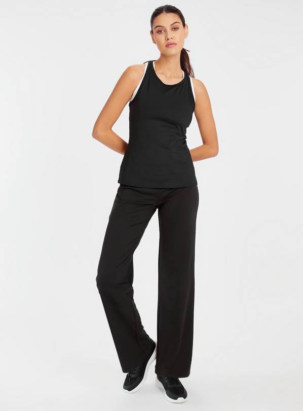 Buy Active Black Wide Leg Yoga Pants XL | Trousers | Argos