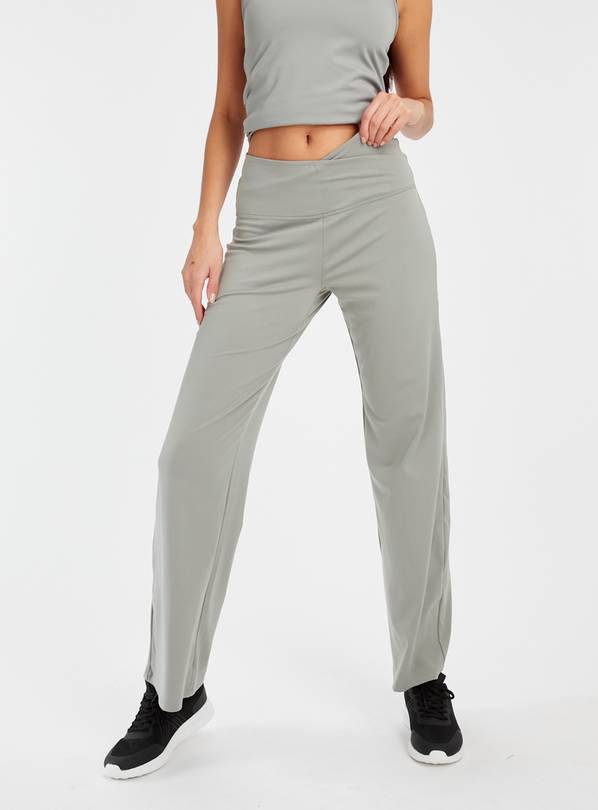 Active Khaki Wide Leg Yoga Pants  XXL