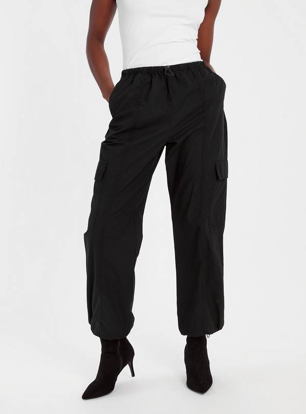 Buy Black Parachute Trousers 18 | Trousers | Tu