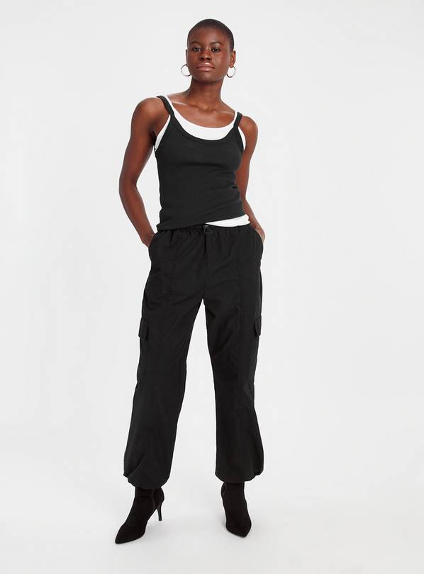 Buy Black Parachute Trousers 14 Trousers Tu