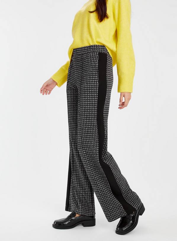 Mono Dogstooth Stripe Wide Leg Trousers  22R