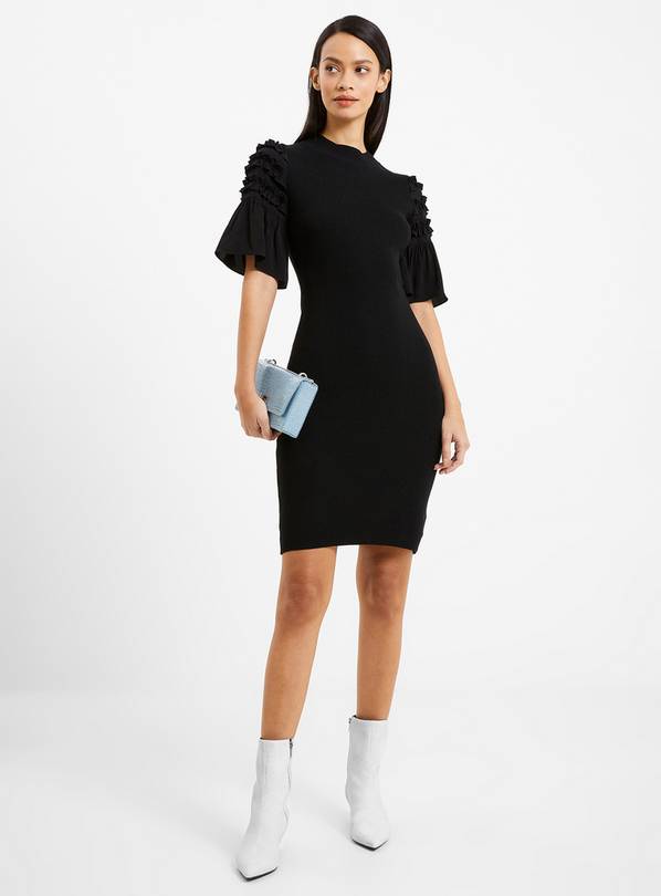 Black frill hot sale sleeve dress