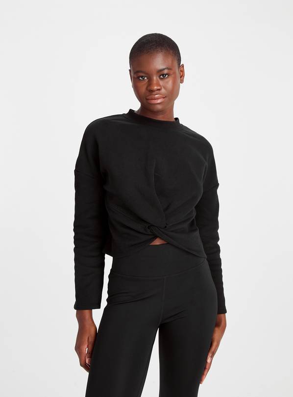 Active Black Twist Front Sweatshirt L