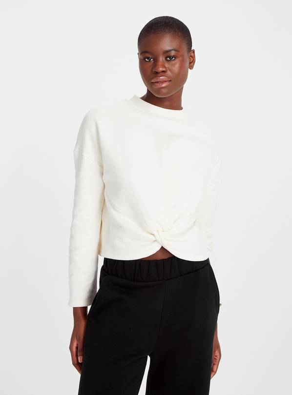 Active Ivory Twist Front Sweatshirt L