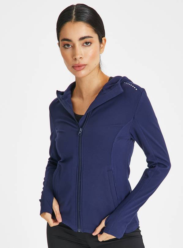 Active Navy Performance Zip-Through Hoodie S