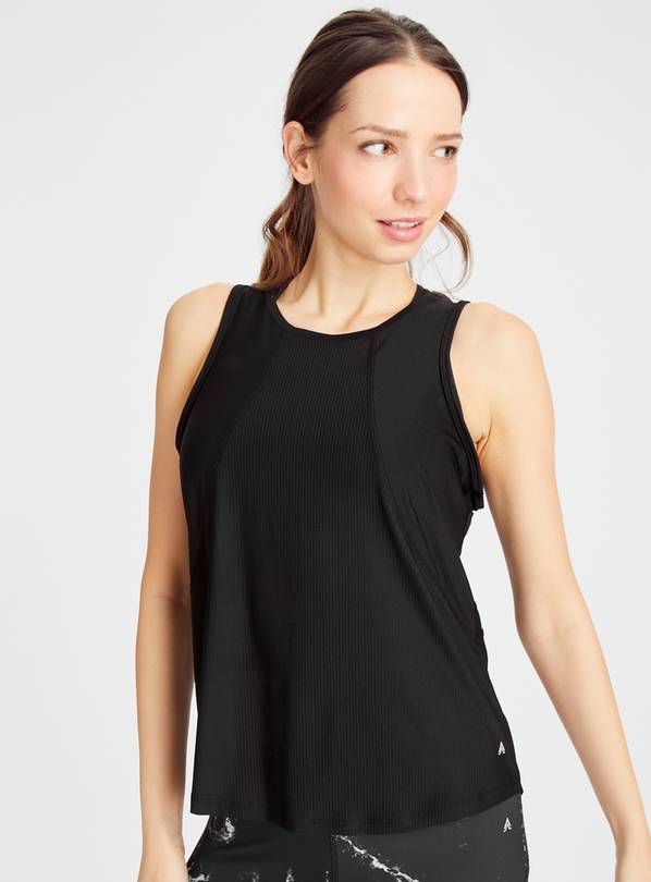 Active Black Dropped Hem Vest  M