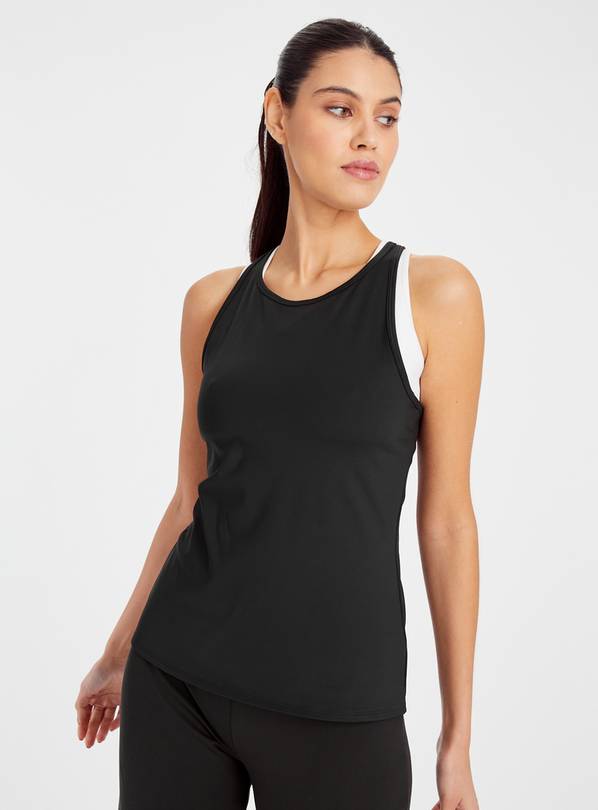 Active Black Yoga Fitted Vest XL