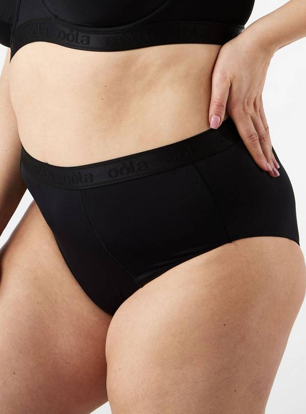 Plus Size Black Medium Control High Waisted Full Briefs