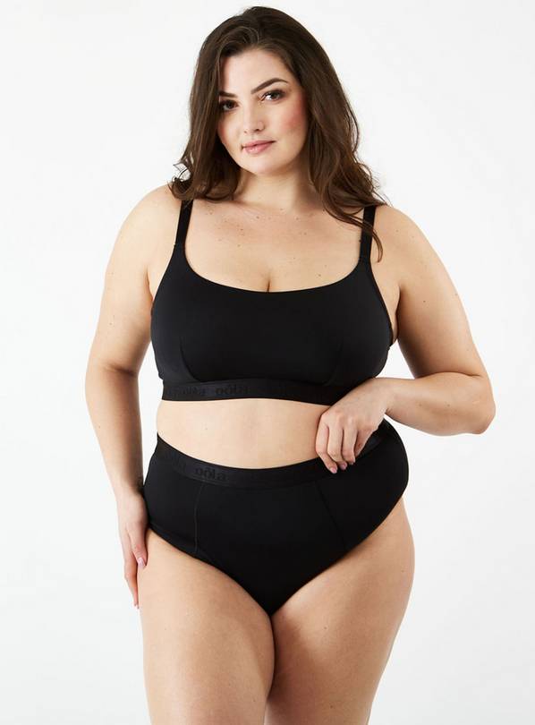 Plus Size Black Medium Control High Waisted Full Briefs