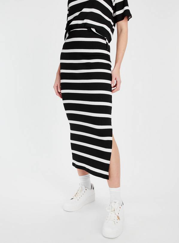 Mono Stripe Coord Midi Column Skirt 8