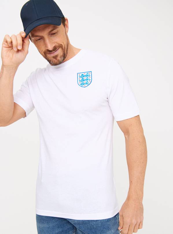 White Football England Crest T-Shirt XXL