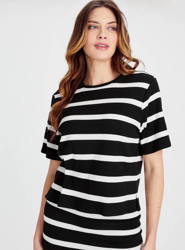 Mono Stripe Boxy Coord T-Shirt 22