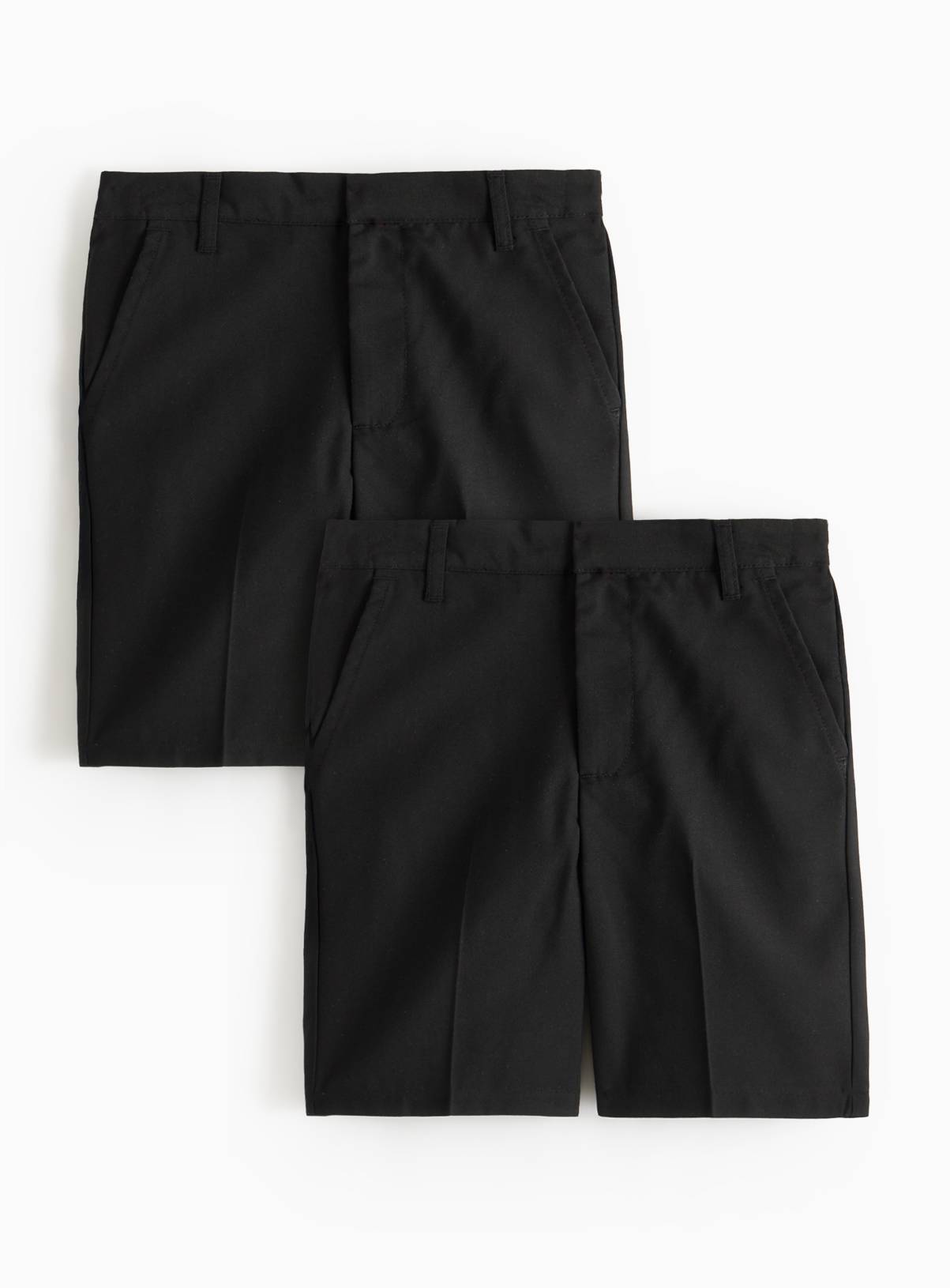 Black Polyester Classic School Shorts 2 Pack 3 years - Image 1