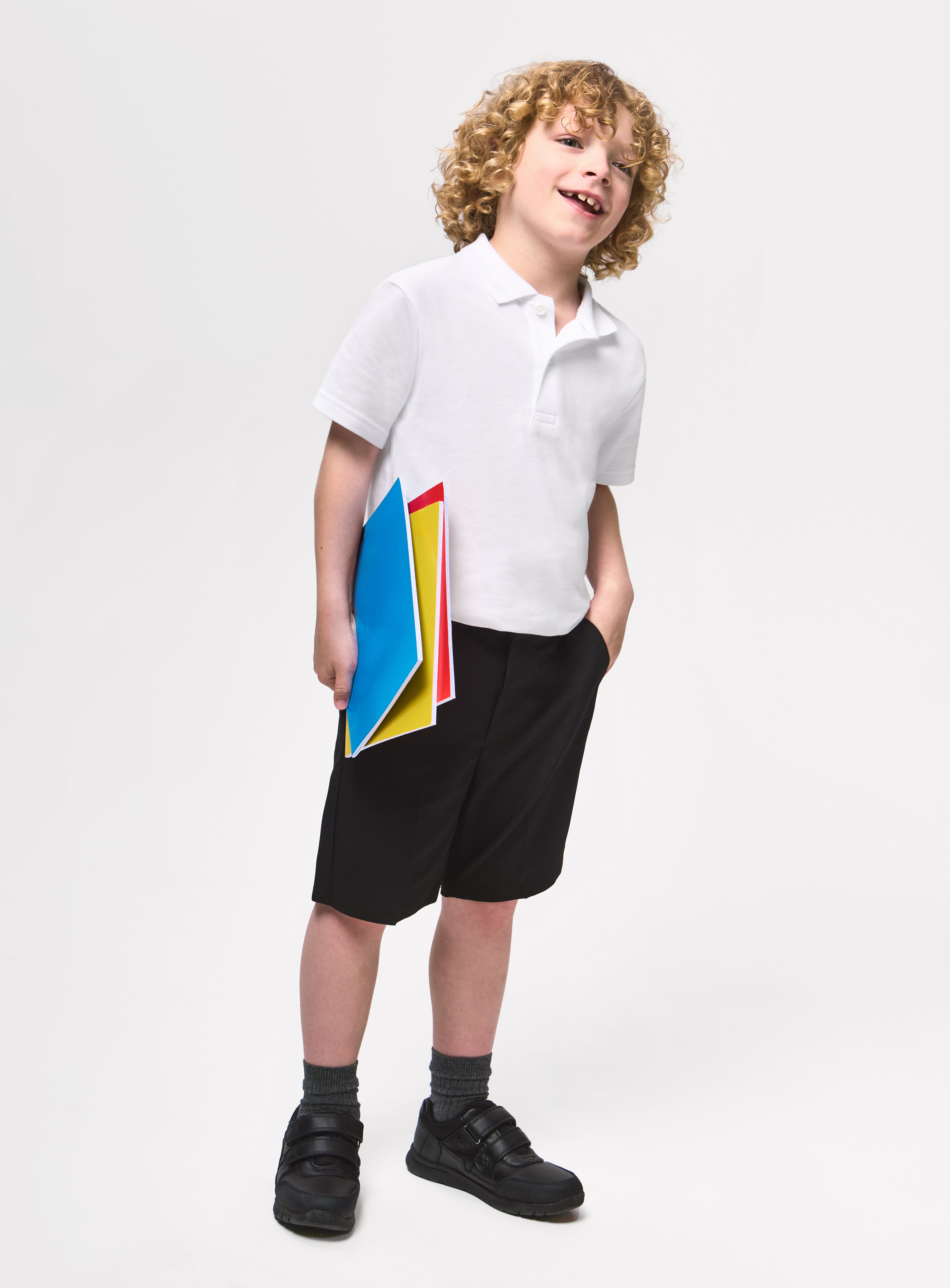 Black Polyester Classic School Shorts 2 Pack 3 years - Image 2 thumbnail
