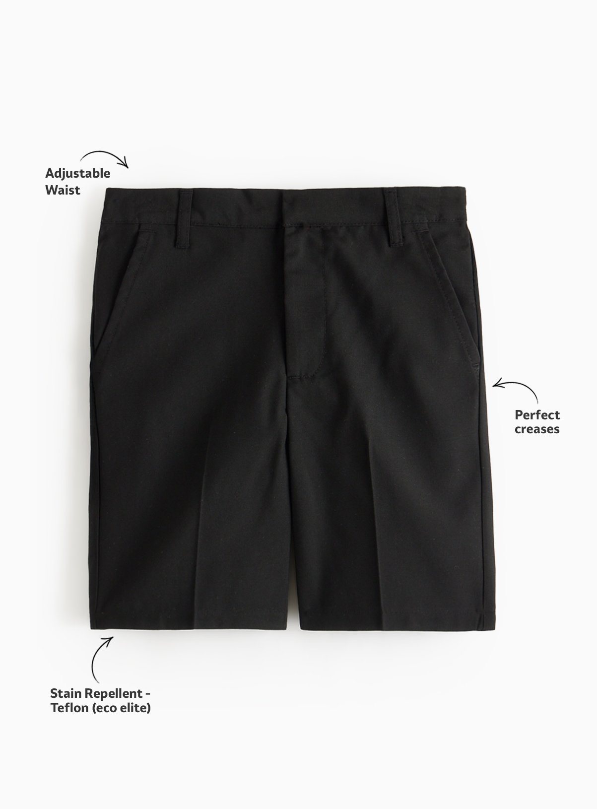 Black Polyester Classic School Shorts 2 Pack 3 years - Image 3 thumbnail