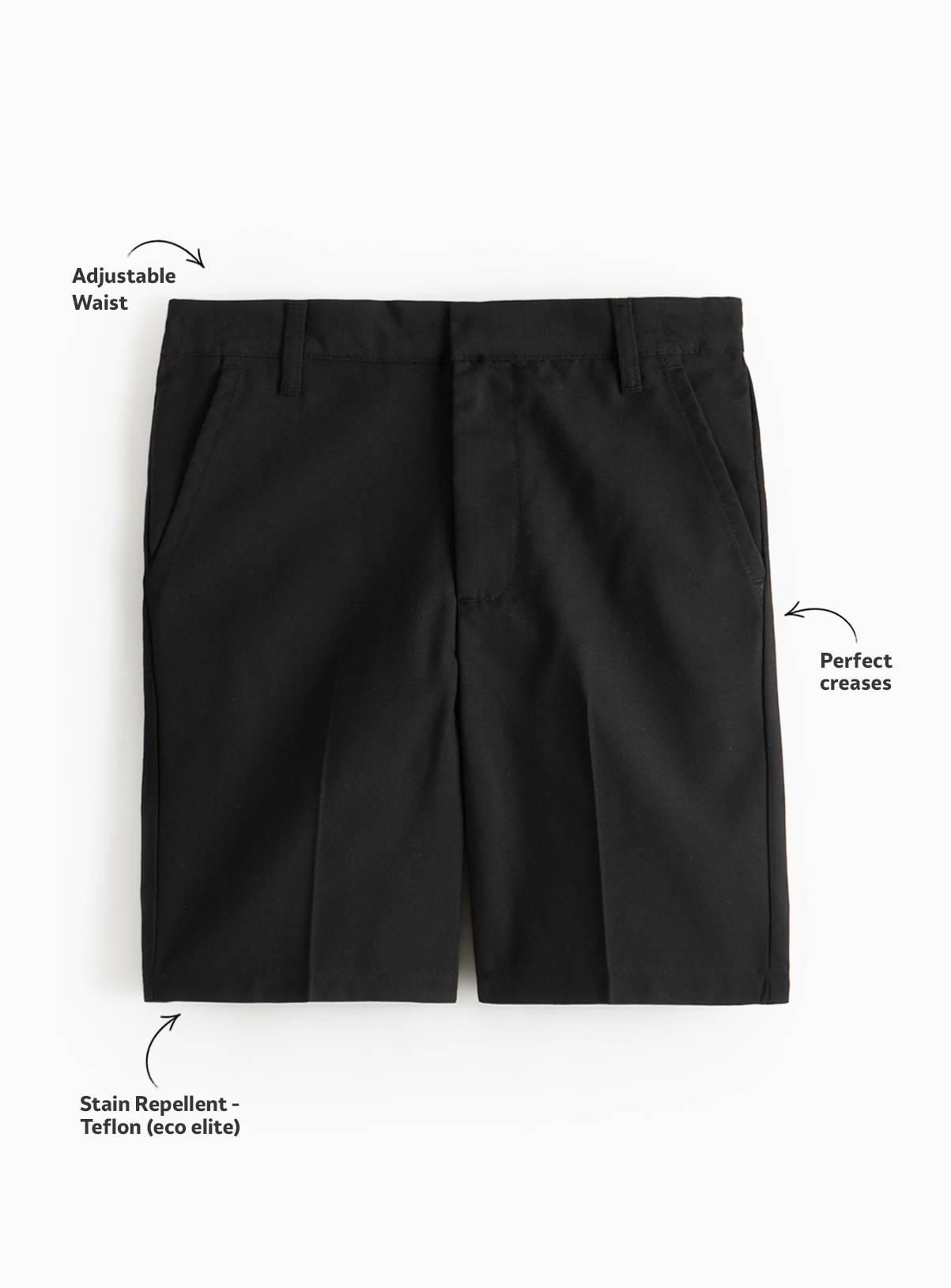 Black Polyester Classic School Shorts 2 Pack 3 years - Image 3
