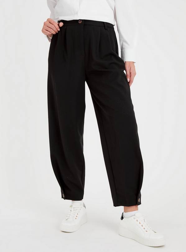 Buy Black Barrel Leg Trousers 18, Trousers