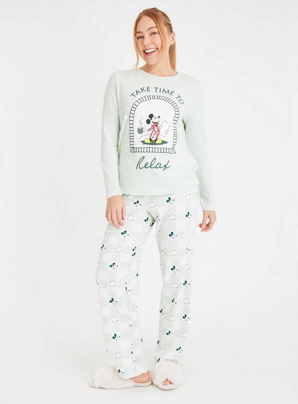 Disney Mickey Mouse Sage Green Pyjamas M