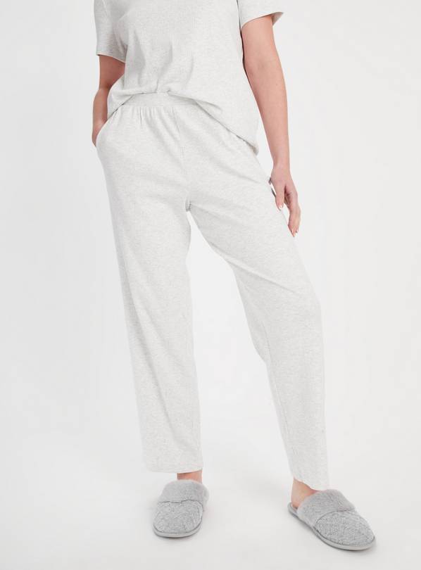Grey Marl Ribbed Coord Pyjama Bottoms XL
