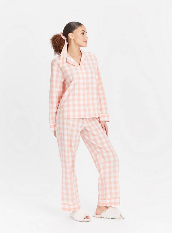 Buy Pink Gingham Traditional Pyjama Set 12 Pyjamas Tu