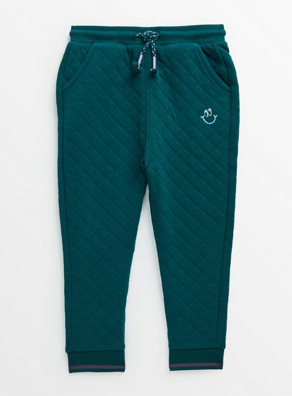 Dark Green Quilted Coord Joggers 1-1.5 years
