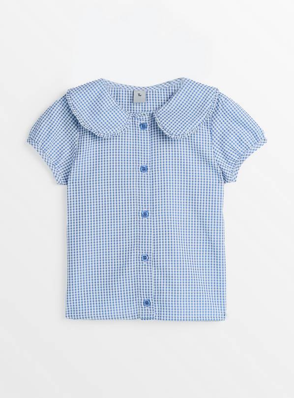 Blue Gingham School Blouse 9 years