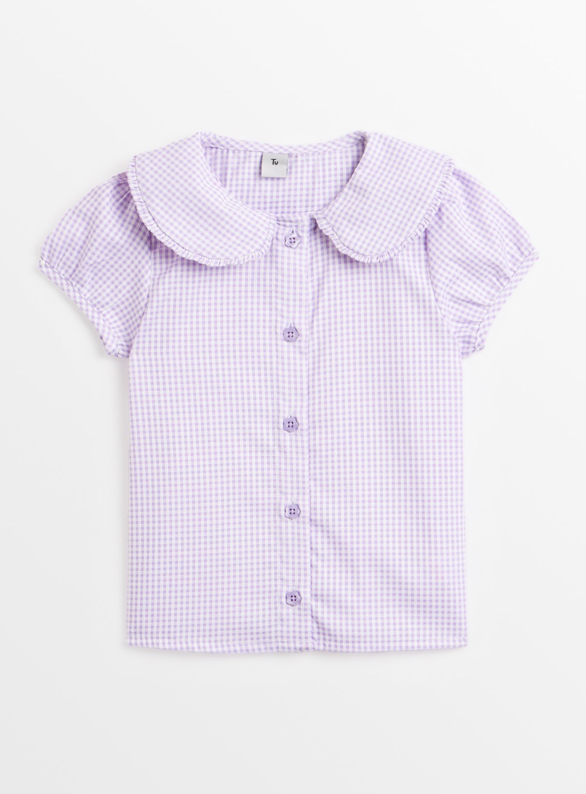 Lilac Gingham School Blouse 11 years