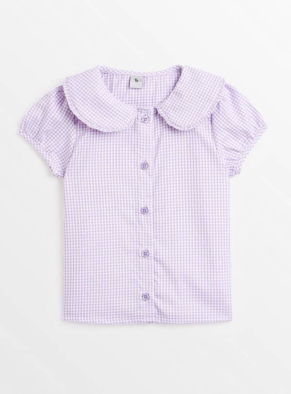 Lilac Gingham School Blouse 4 years