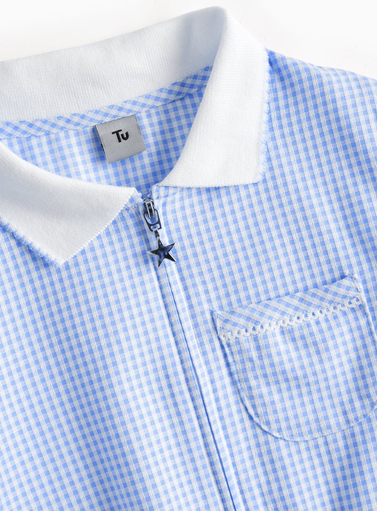 Blue Gingham Cotton Blend Playsuit 2 Pack 11 years - Image 5 thumbnail
