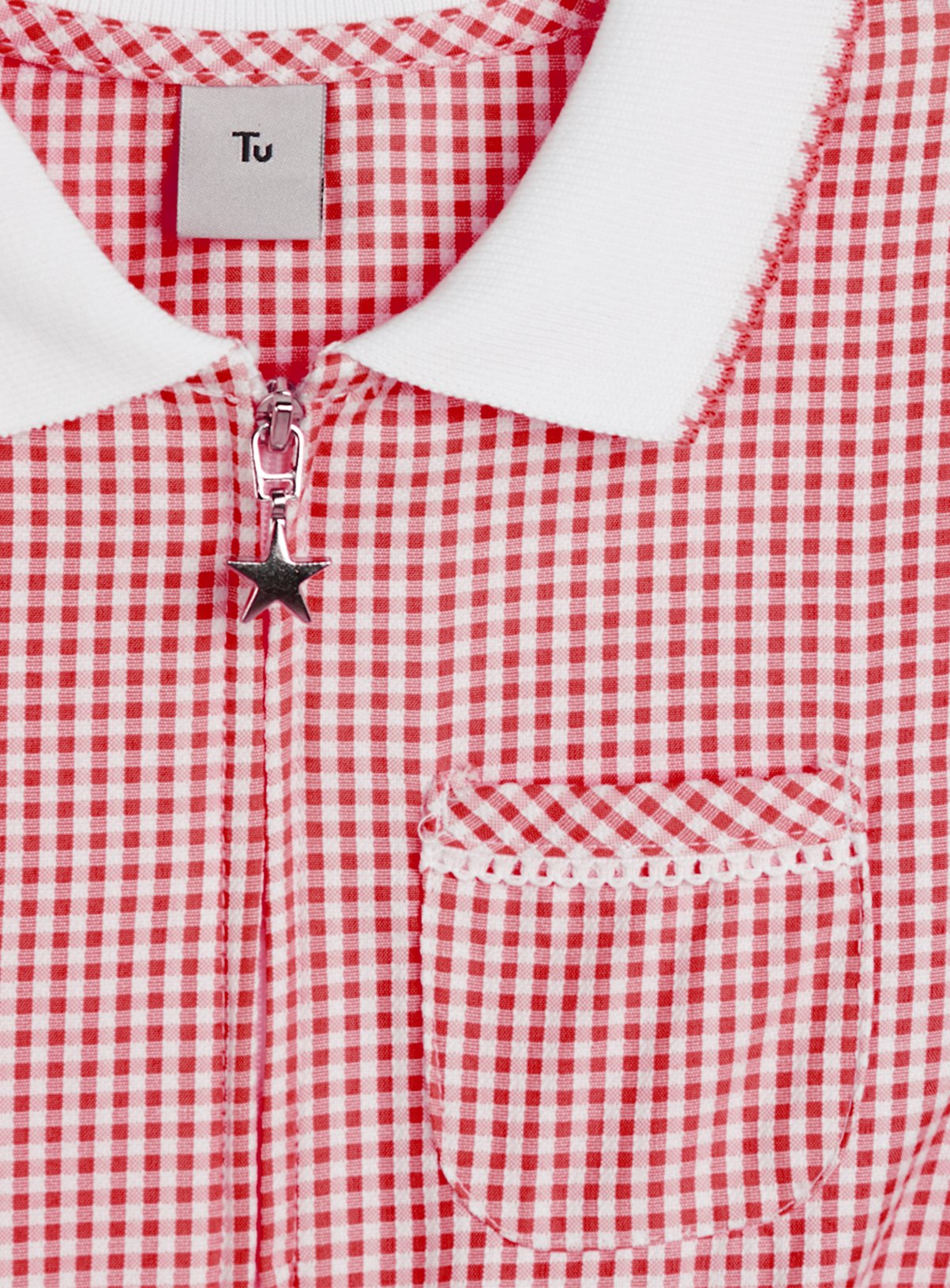 2 Pack Red Gingham Playsuits 11 years - Image 3 thumbnail