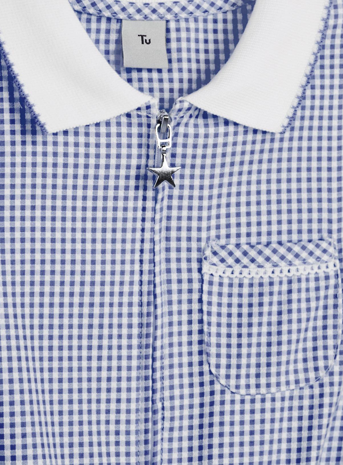 Navy Gingham Cotton Blend Playsuit 2 Pack 11 years - Image 2