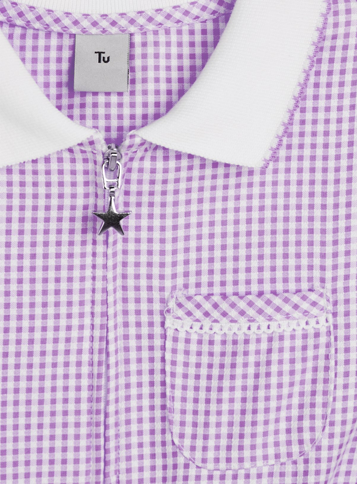 Lilac Gingham Play Suit 2 Pack 5 years - Image 2 thumbnail