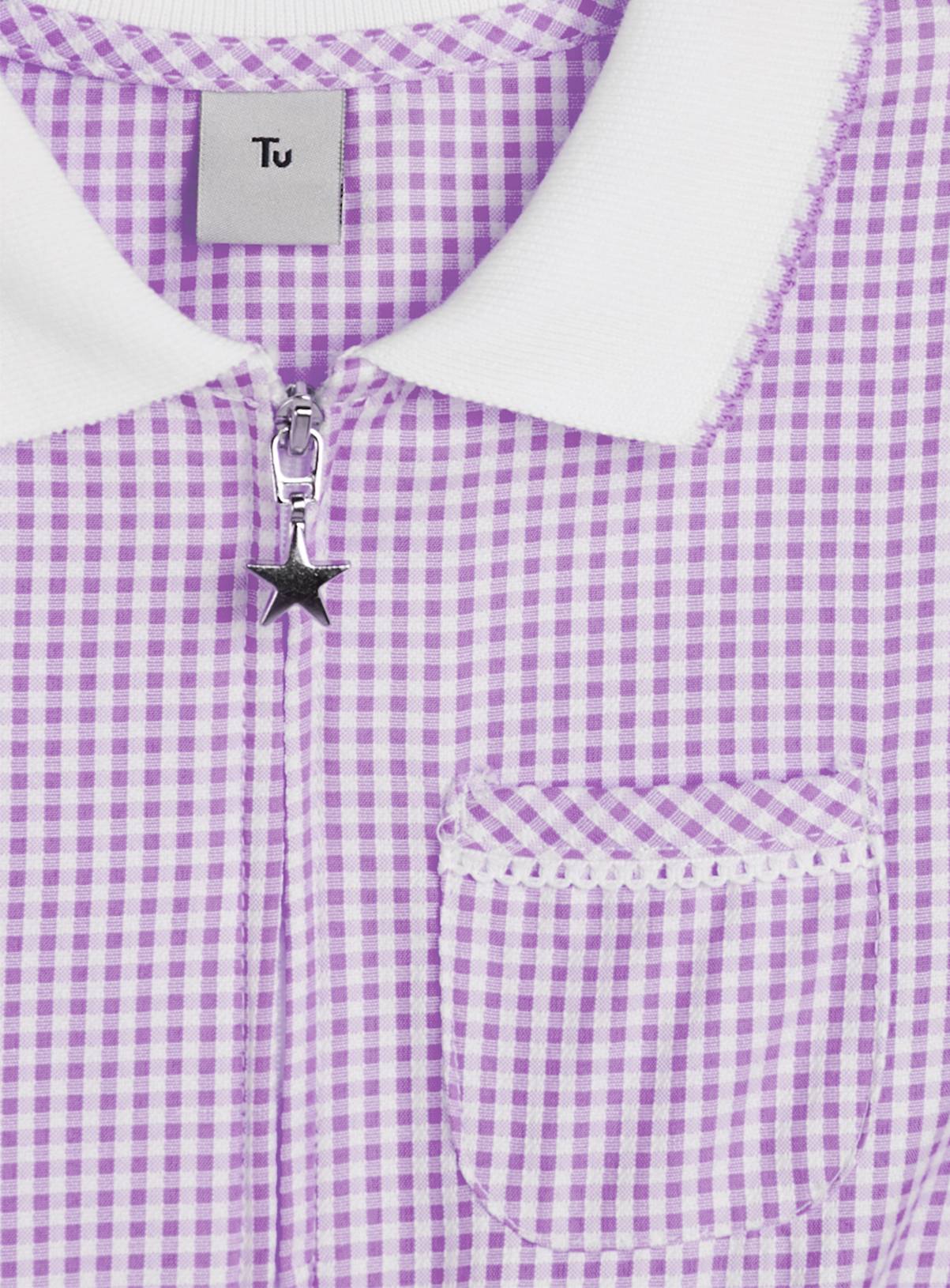 Lilac Gingham Play Suit 2 Pack 5 years - Image 2