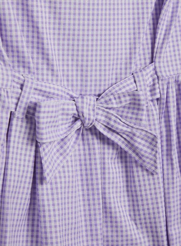 Purple and white gingham cheap school dress