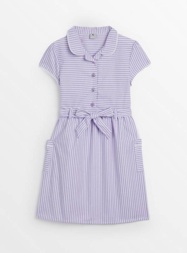 Lilac Stripe School Dress 4 years