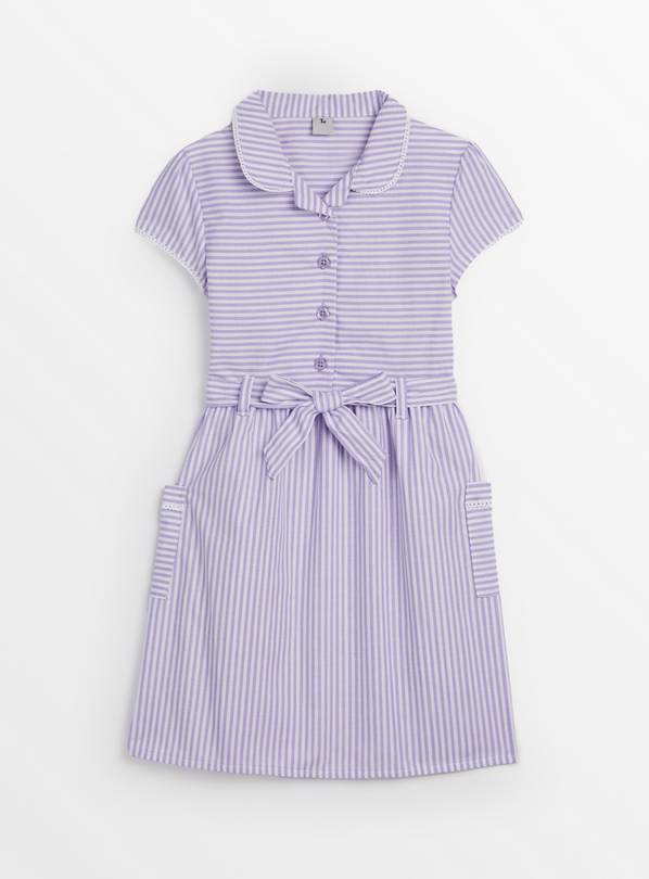 Lilac Stripe School Dress 8 years