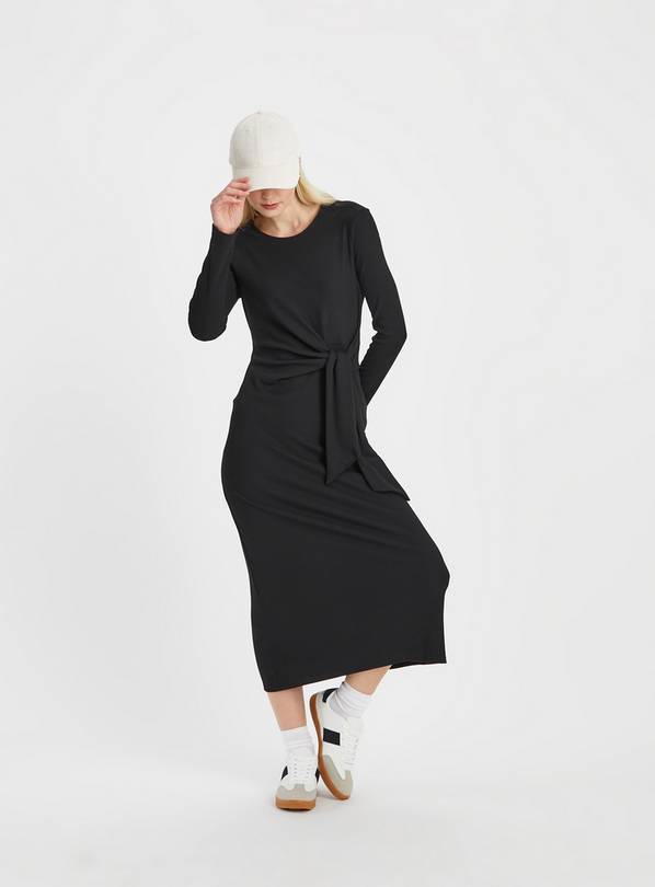 Black Tie Detail Jersey Dress 10